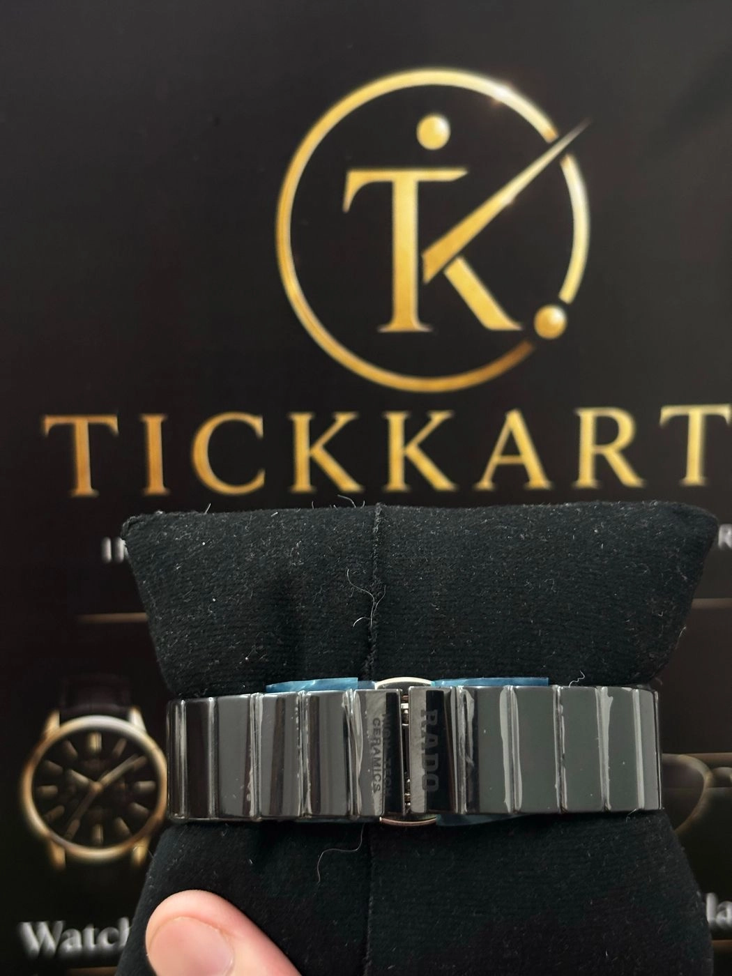 Tickkart Rectangle Ceramic Rad0 Unisex Black Silver 3