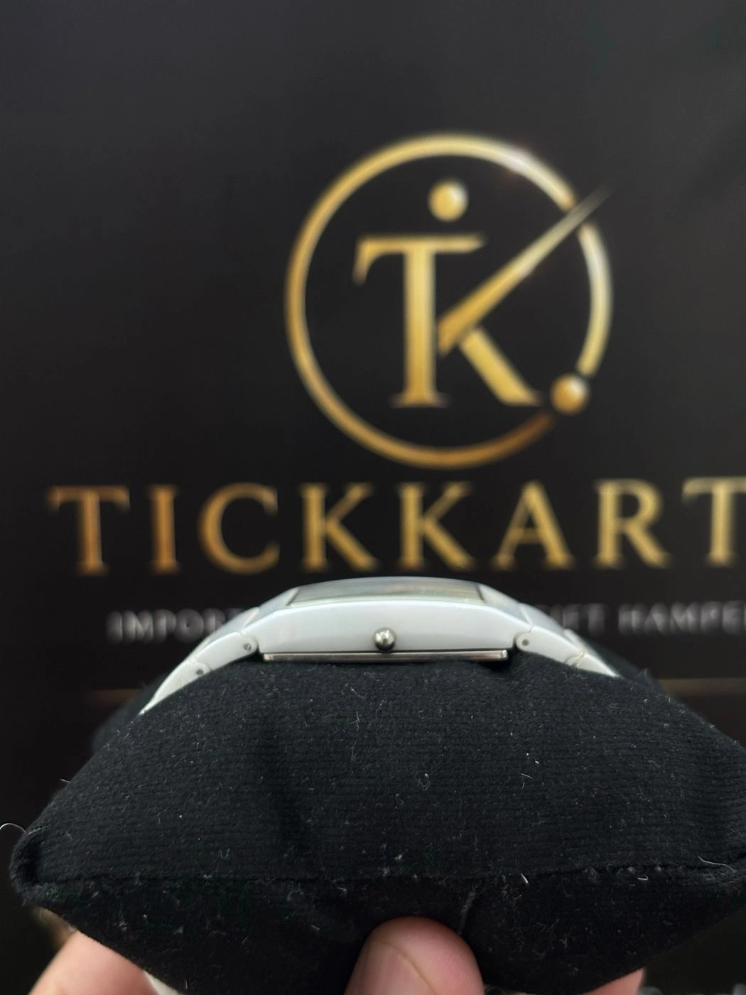 Tickkart Rectangle Ceramic Rad0 Unisex White Silver 2