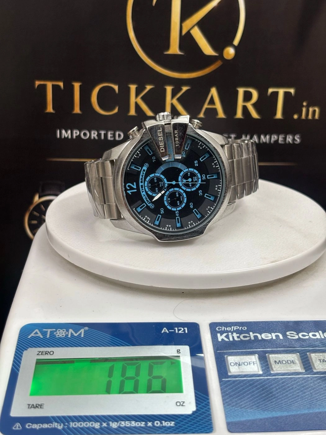 Tickkart DIES_EL 10 Bar Silver Blue Glass 4
