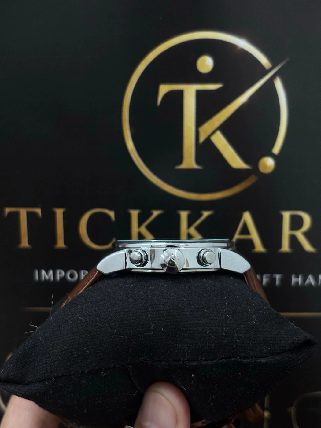 Tickkart Tis chemin brown silver Black Leather 2