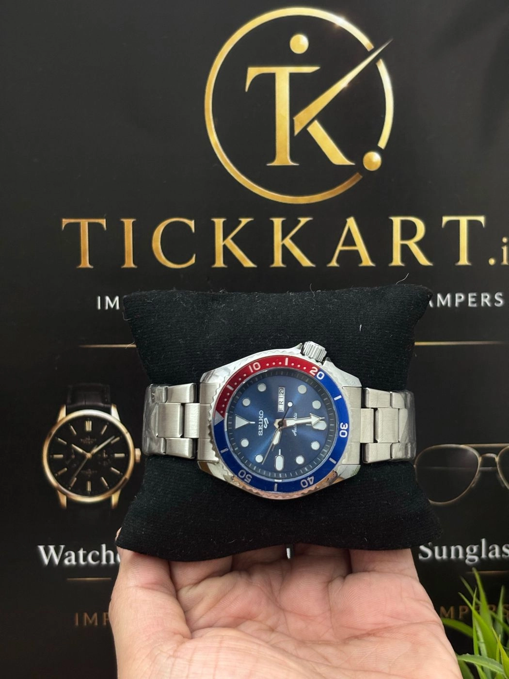 Tickkart seik_0 day date red blue bezel 1