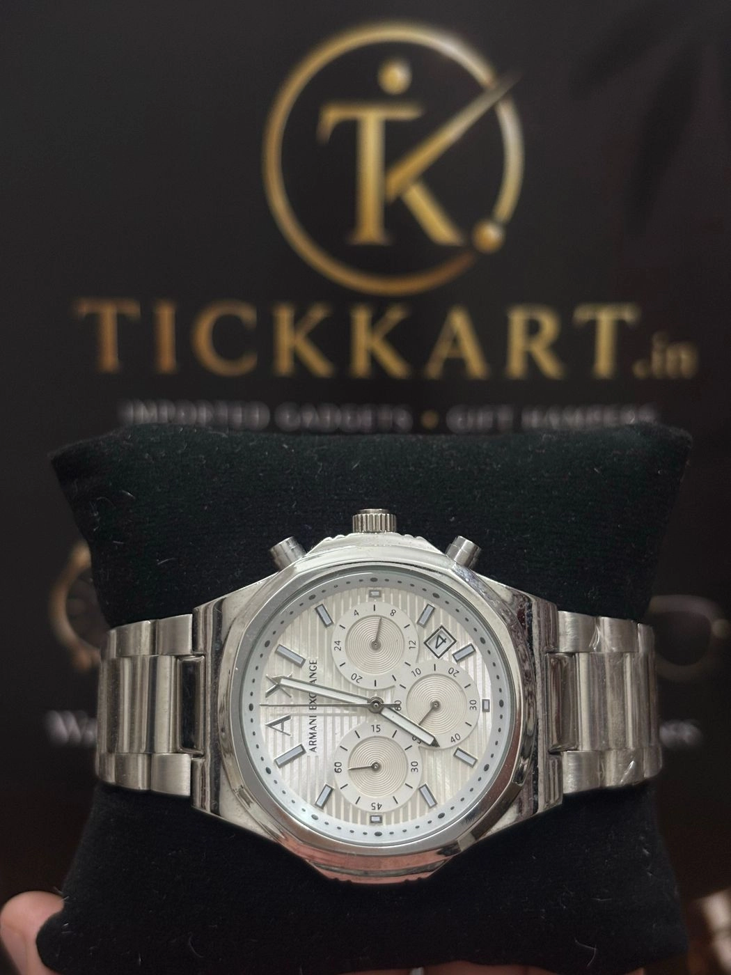 Tickkart Arman X 38mm Square Metal Silver White 1