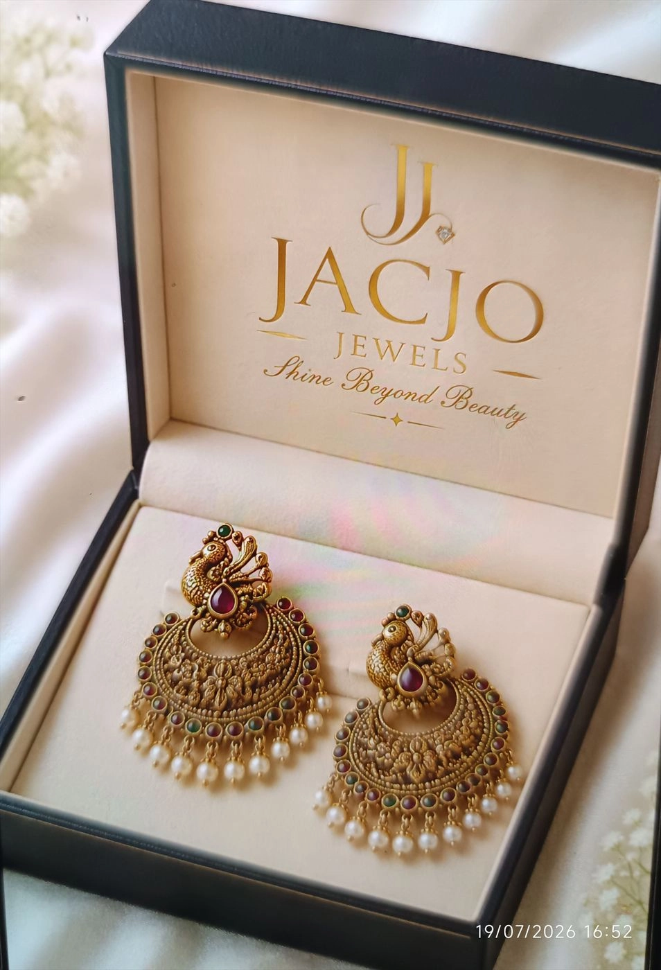 Peacock Design Chandbali Earrings