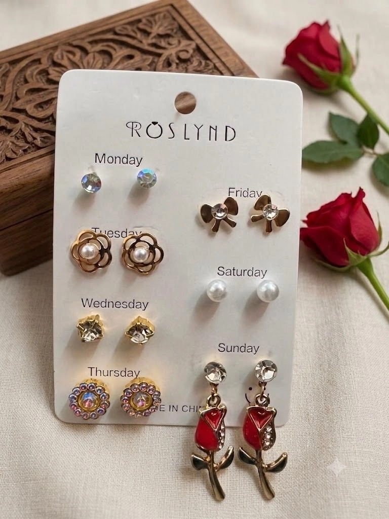 Floral & Rose Accent Daily Earring Multipack 1