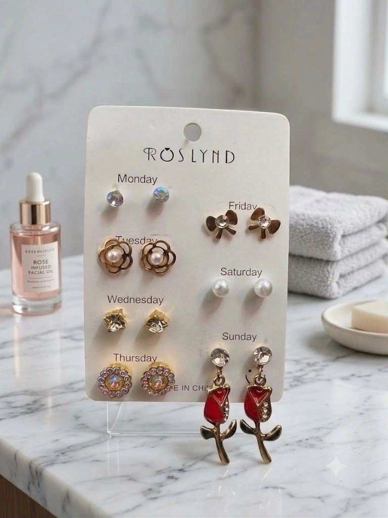 Floral & Rose Accent Daily Earring Multipack 2