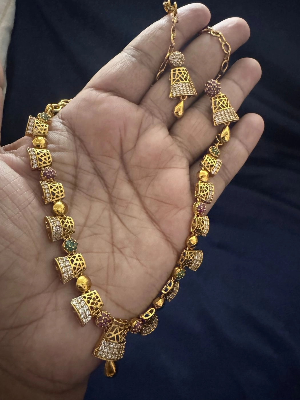 Cage Bell Beaded Gold Set 3