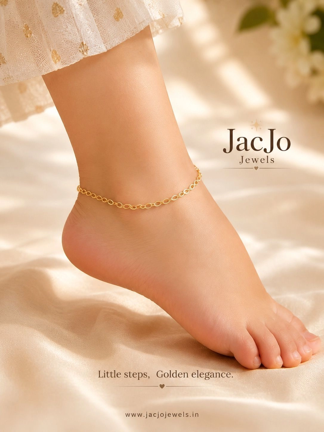 Kids Golden Oval Link Anklet ✨ 1