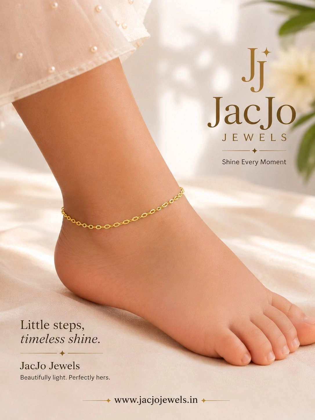 Kids Golden Oval Link Anklet ✨ 2