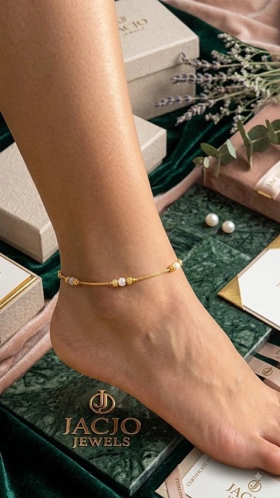 Gold Beaded Chain Anklet ✨ 1