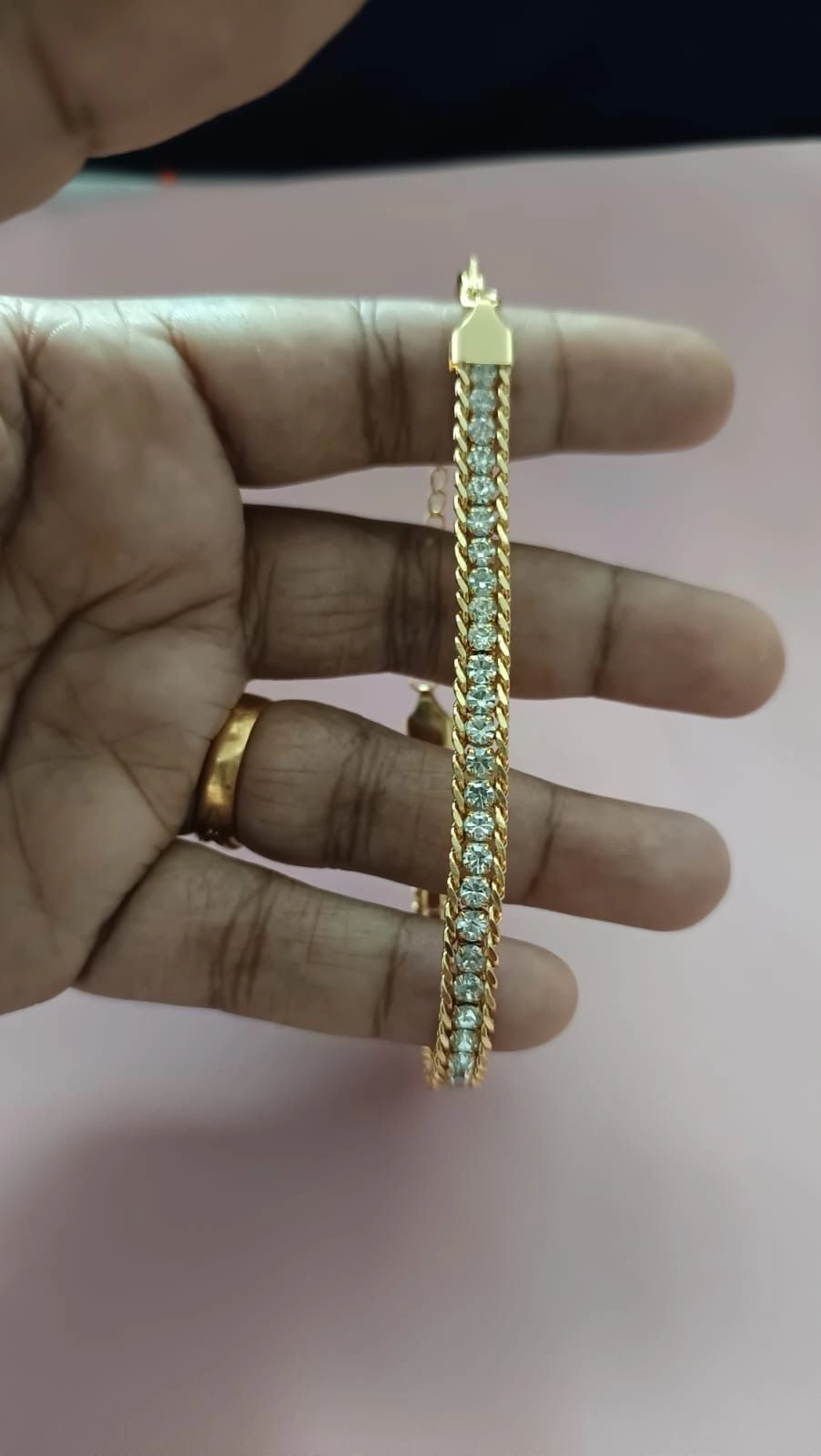 Gold-Plated Crystal Stone Bracelet 3