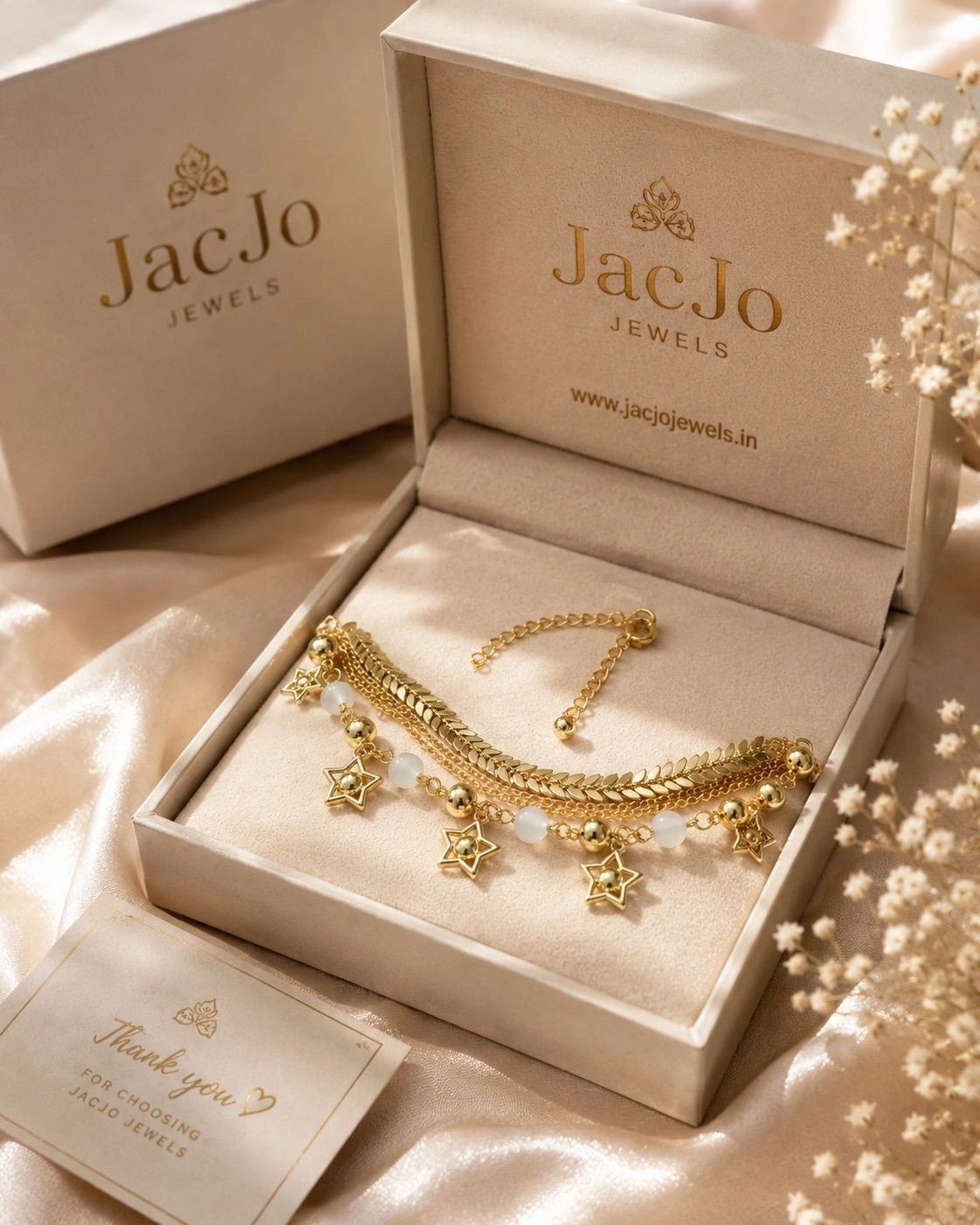 Gold-Plated Star Charm & Pearl Layered Bracelet ✨ 2