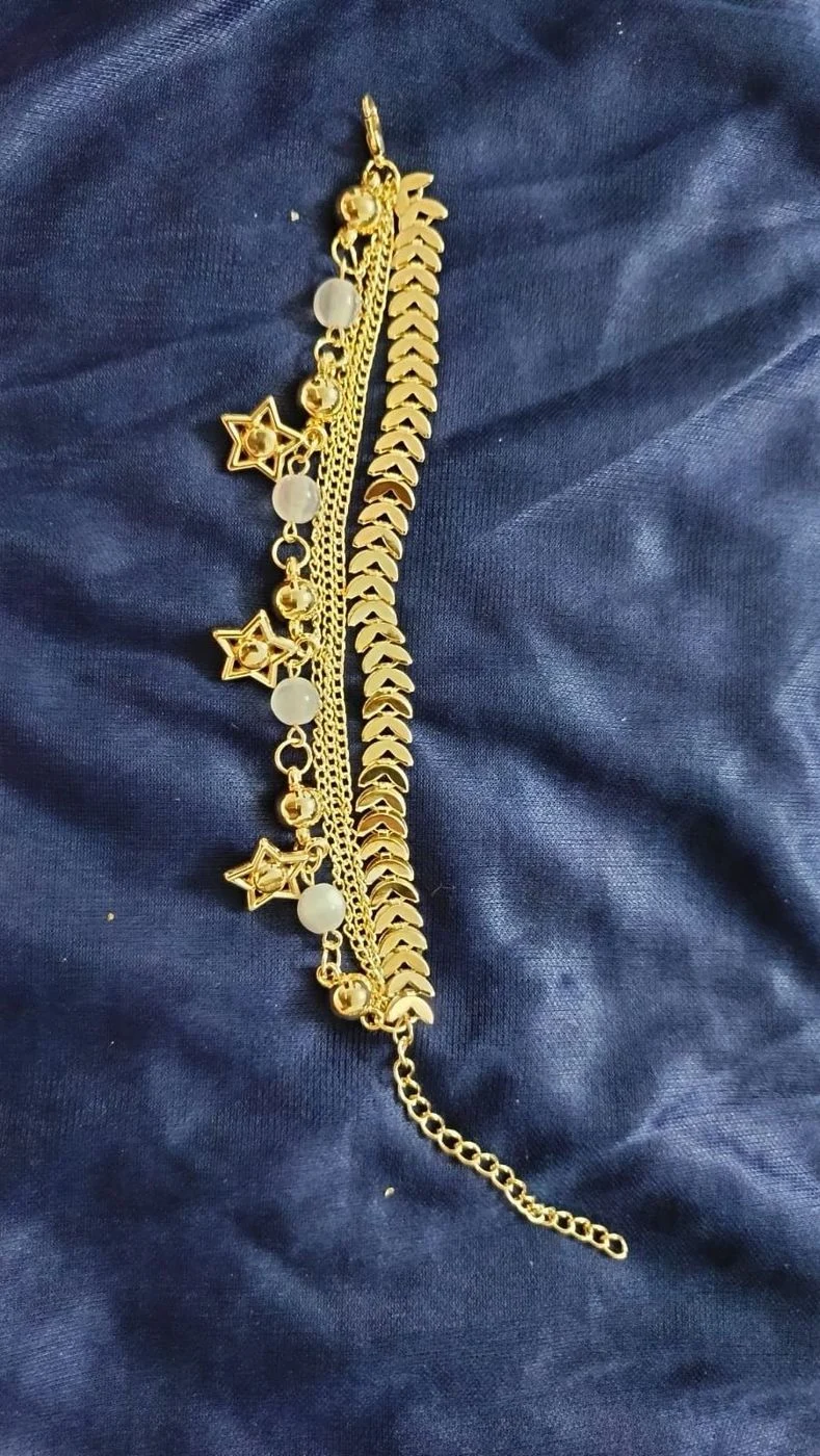 Gold-Plated Star Charm & Pearl Layered Bracelet ✨ 3