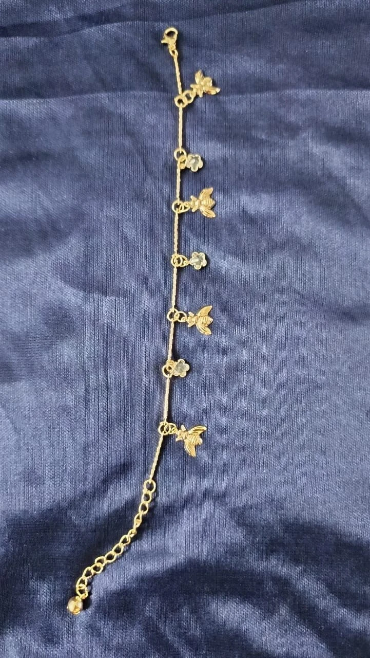 Golden Bee & Crystal Charm Bracelet 2