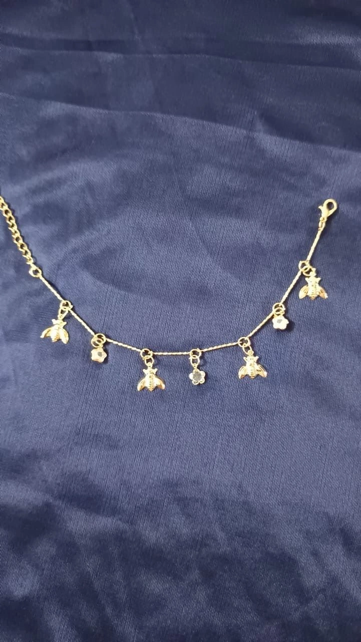 Golden Bee & Crystal Charm Bracelet 3