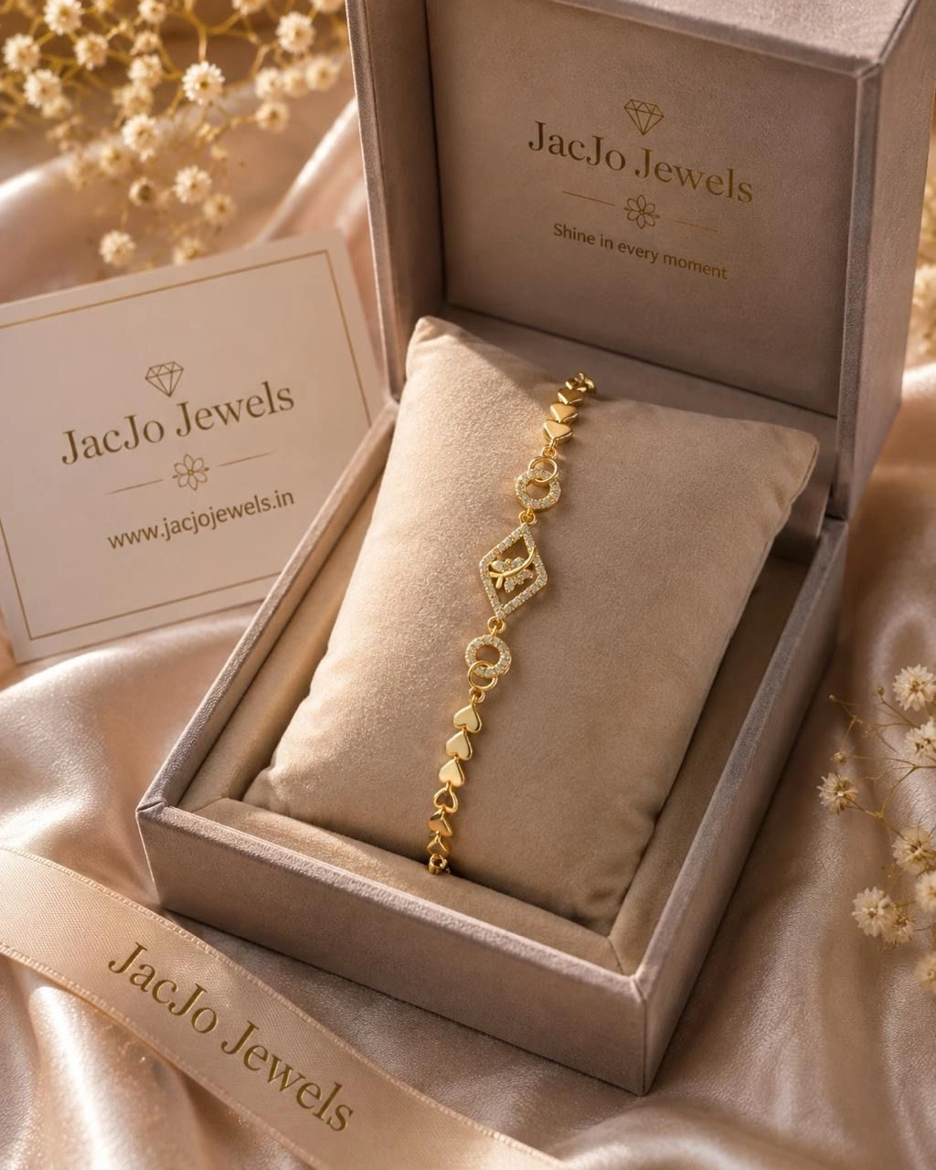 Royal Heart Diamond Bracelet” ✨ 2