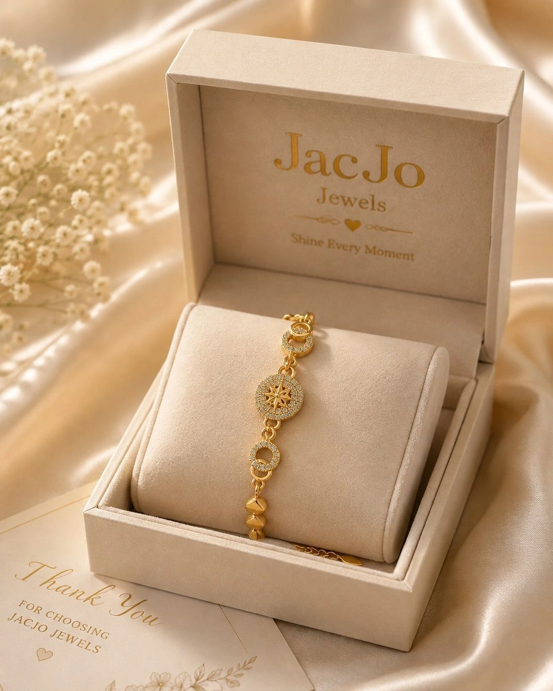 Golden Crystal Charm Bracelet ✨ 1