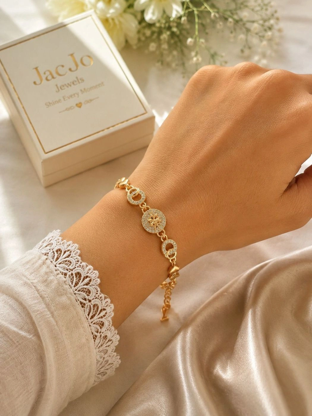 Golden Crystal Charm Bracelet ✨ 2