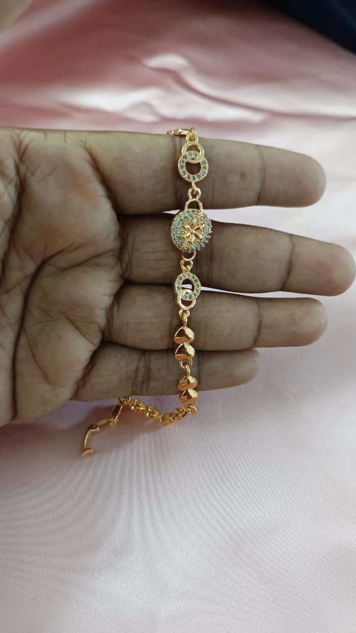 Golden Crystal Charm Bracelet ✨ 3
