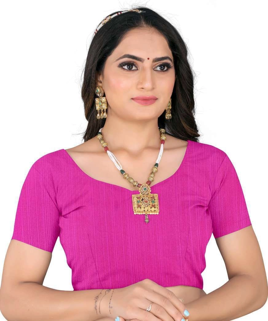 Floral Print Daily Wear Georgette Saree with Unstitched Blouse (Pink, Beige) 4