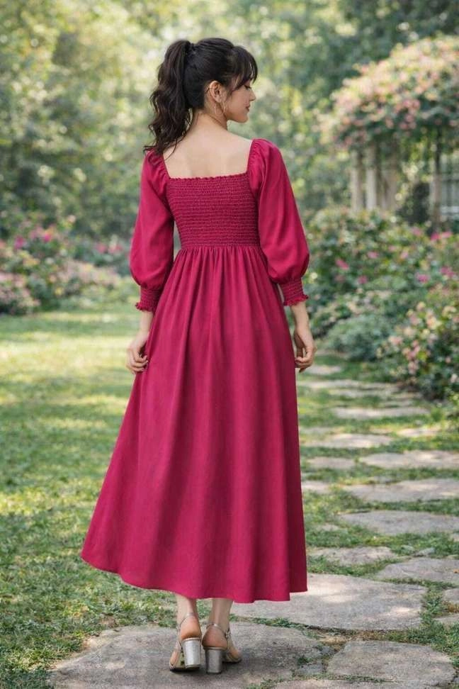 Sidha Apparels Women Maxi Pink Dress 2