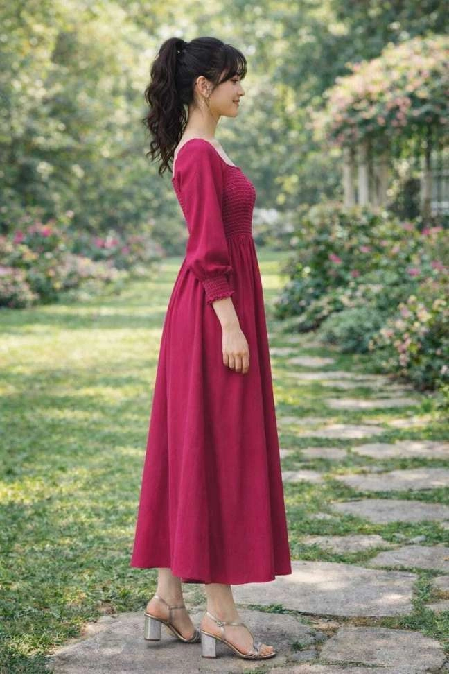 Sidha Apparels Women Maxi Pink Dress 3