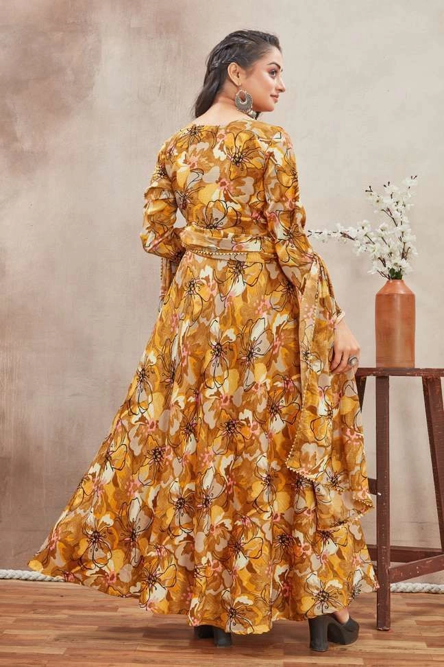 Flared/A-line Gown (Yellow 2