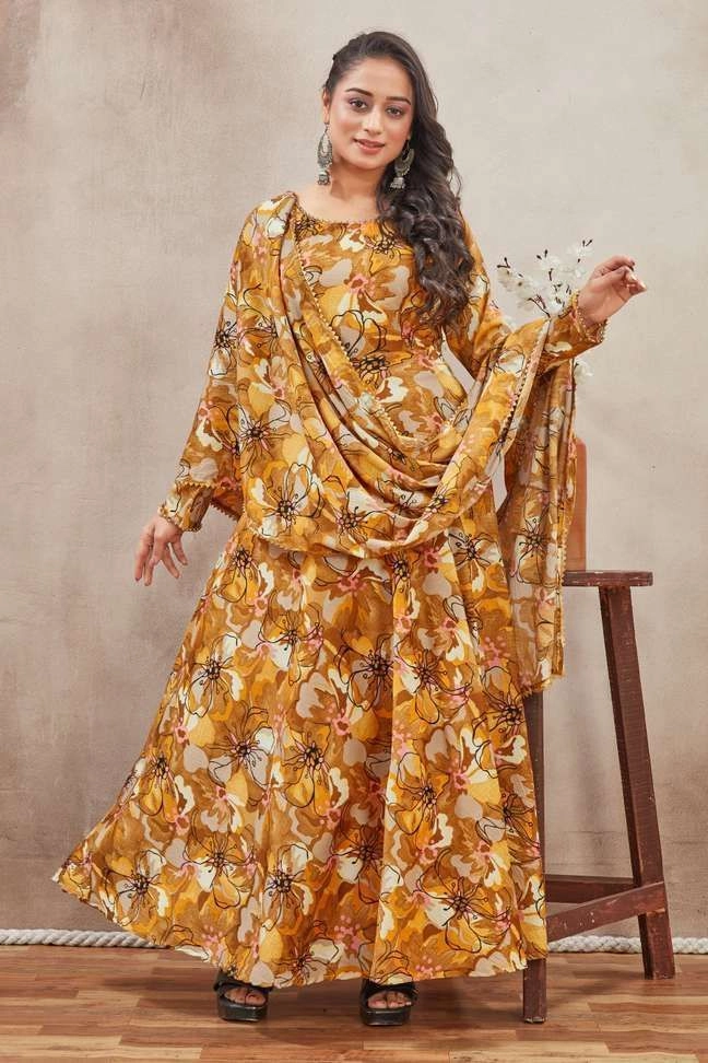 Flared/A-line Gown (Yellow 3