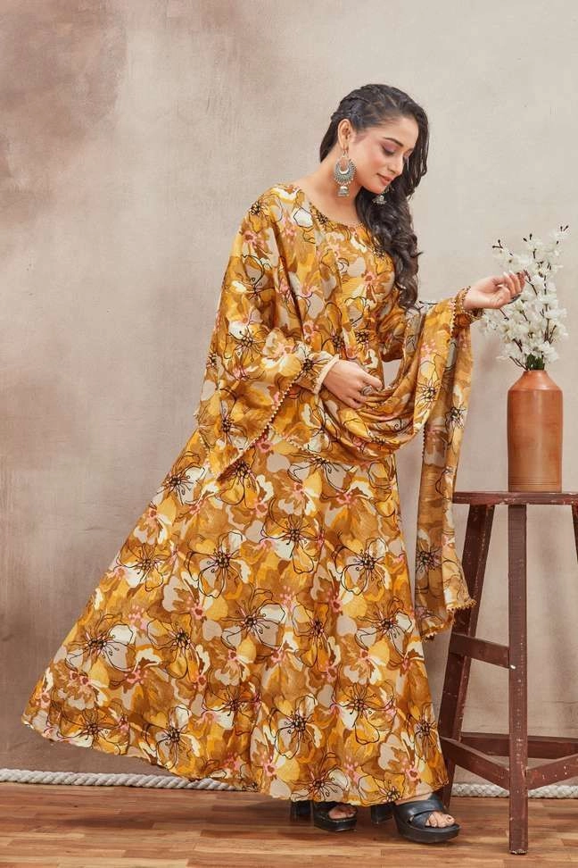 Flared/A-line Gown (Yellow 4