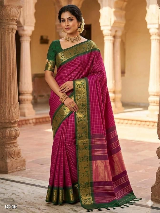 Fancy Checked Saree