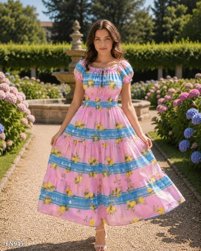 Cotton Smoked Tiered Maxi