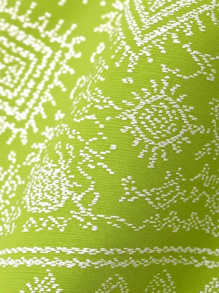 Hema Silk Mills Embellished Bandhani Cotton Silk Saree with Unstitched Blouse (Green) 6