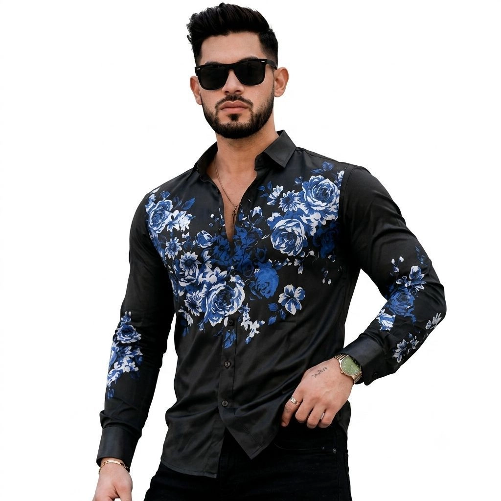 Men's Lycra Printed Shirt 1
