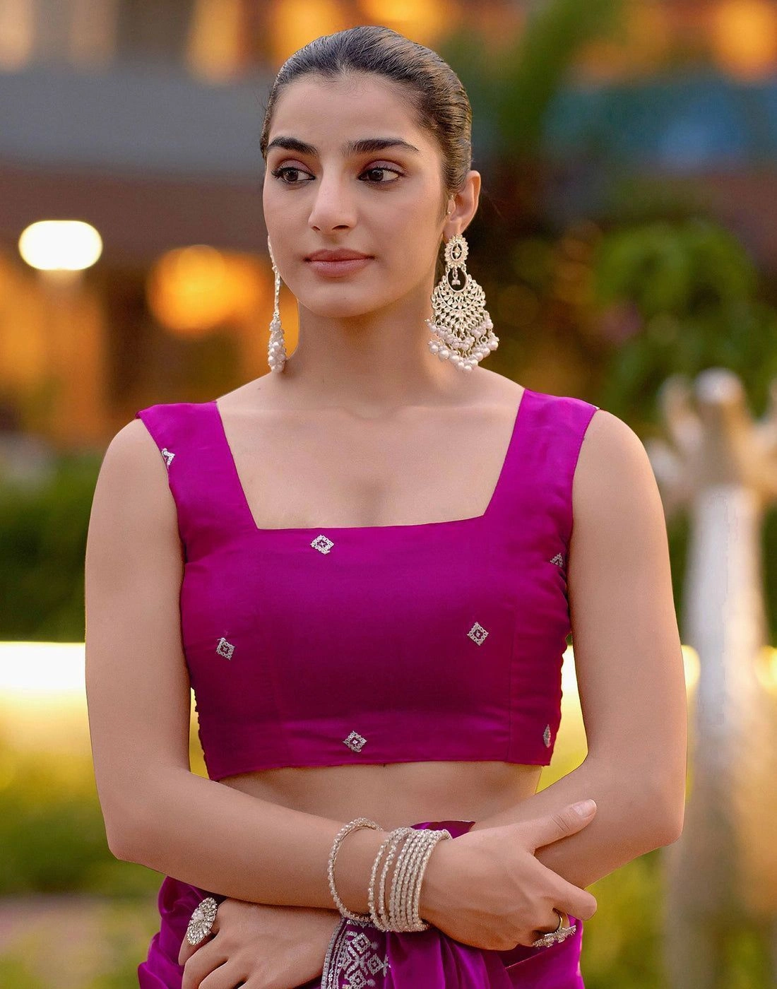 Tissue and shimmer Pink Saree 6