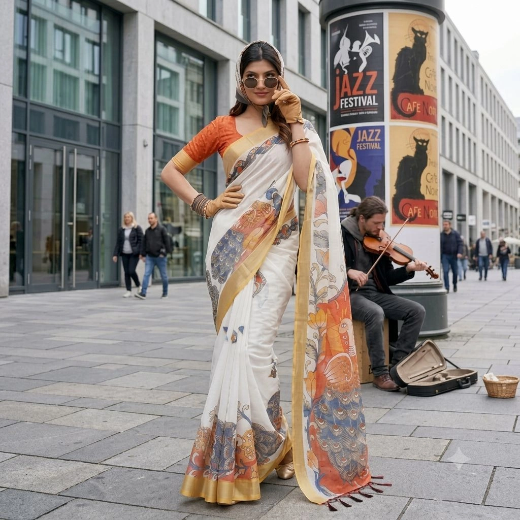 Cotton Silk Blended Ethinic Saree 1