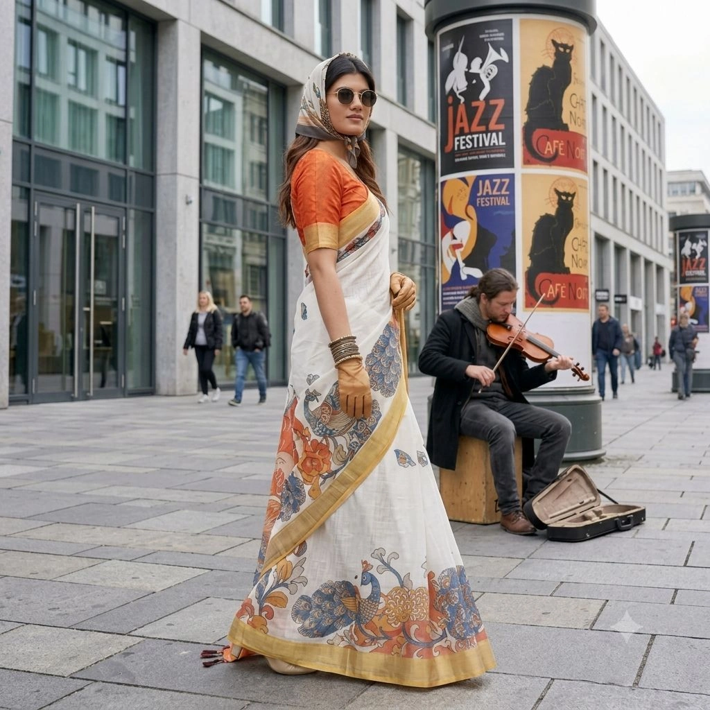 Cotton Silk Blended Ethinic Saree 2