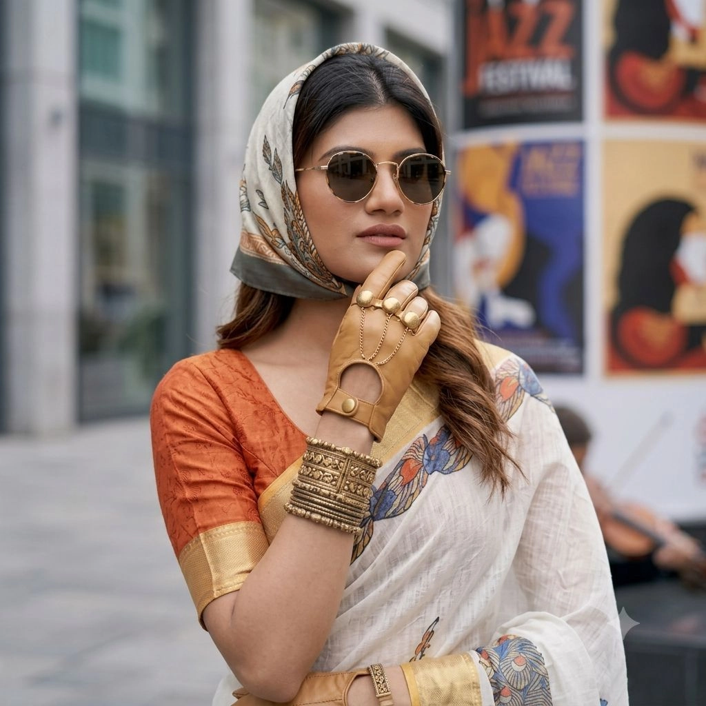 Cotton Silk Blended Ethinic Saree 4