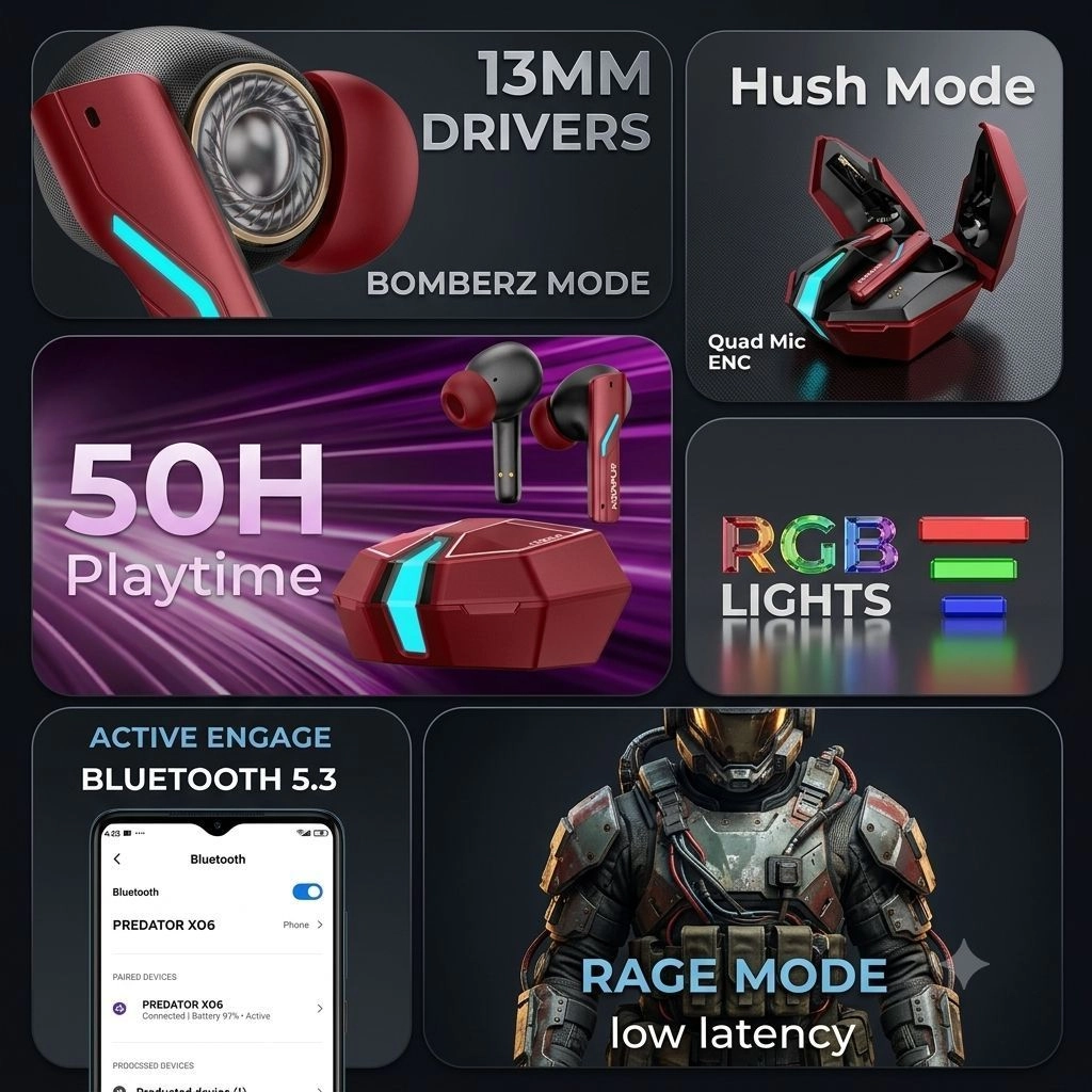 Hoppup Xo6 Gaming Earbuds 4