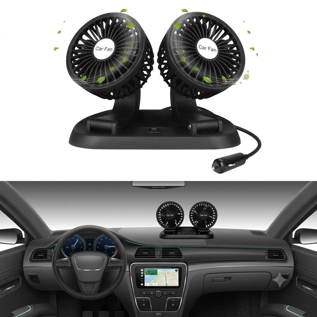 Car Dashboard Fan With Dual Head 1