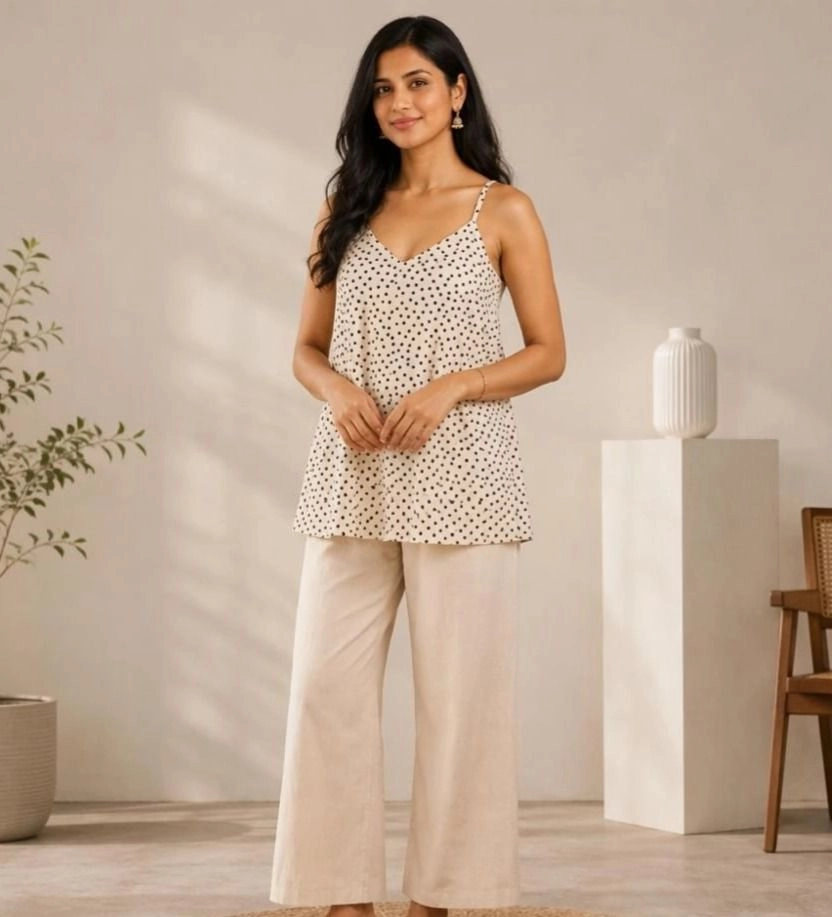 White Polka Dot Cami Top 1