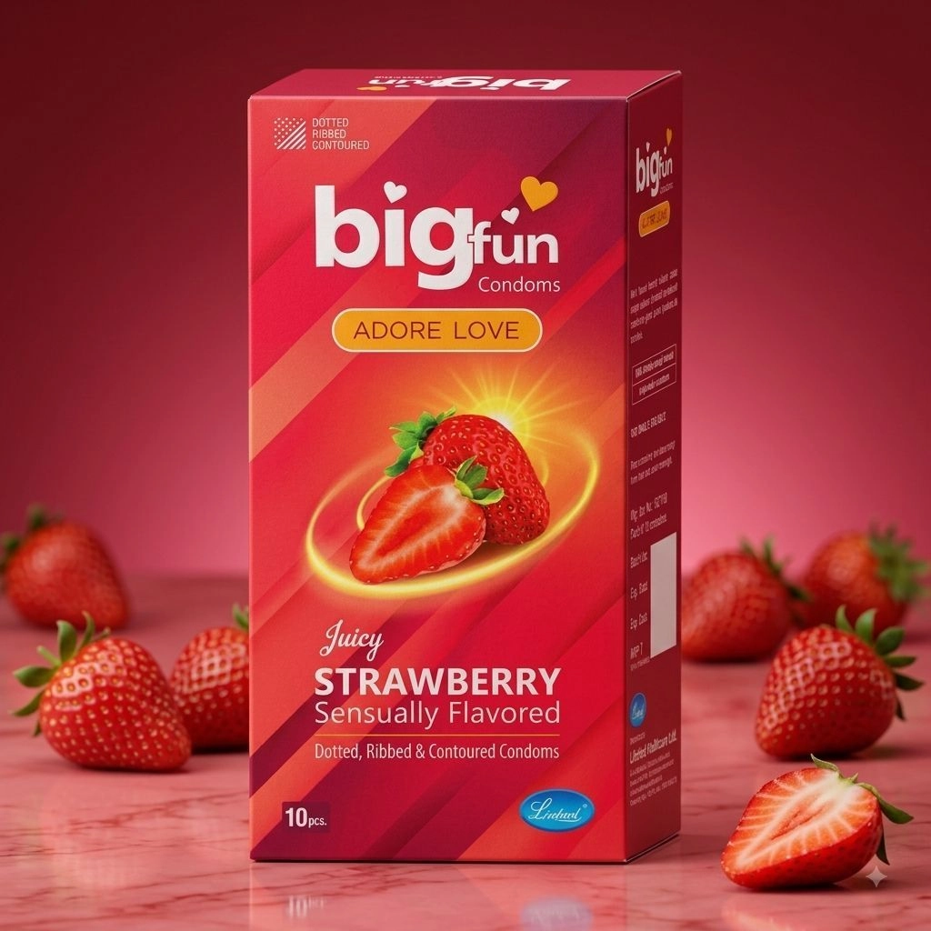 Big Fun Condoms Strawberry Flavour 1