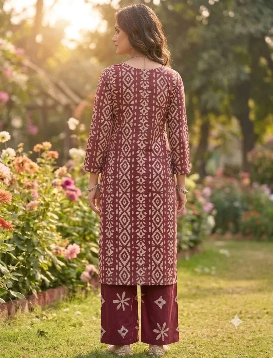Cotton Blend  Women Kurti With Bottomwear 4