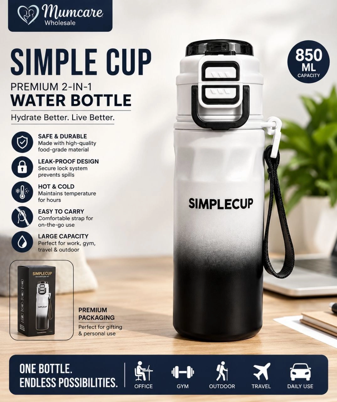 Power steel 2 in 1 bottle (670 ml) 4