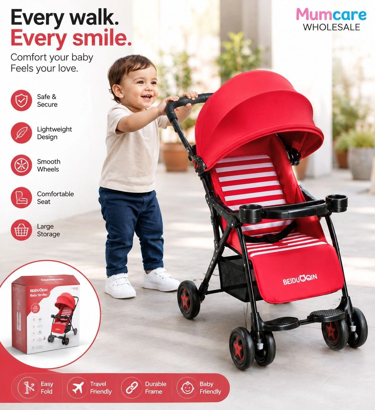 Lightweight stroller (Red) 2