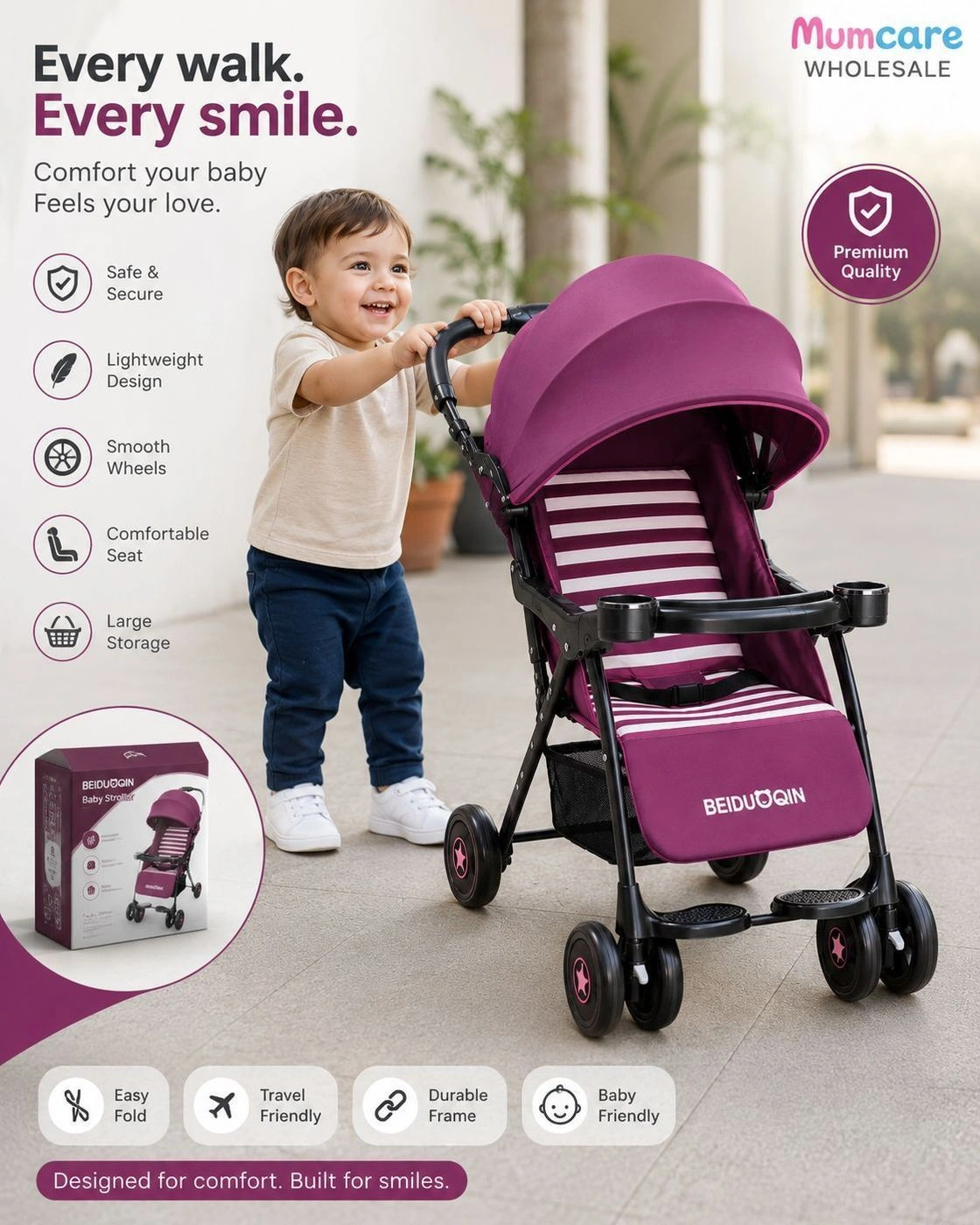 Lightweight stroller ( purple ) 2