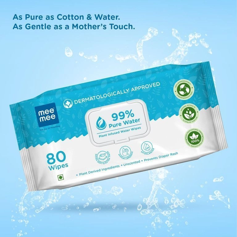 MeeMee 99% Pure Water Wet Wipes with Lid 80 pcs 1