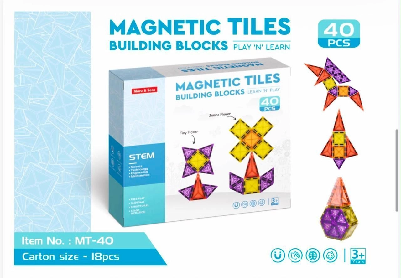 Magnetic Tiles Rolling Ball Building Blocks 100 PCS 2