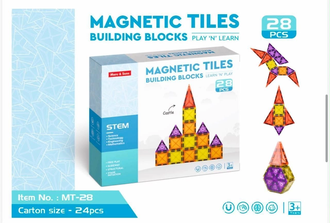 Magnetic Tiles Rolling Ball Building Blocks 100 PCS 5