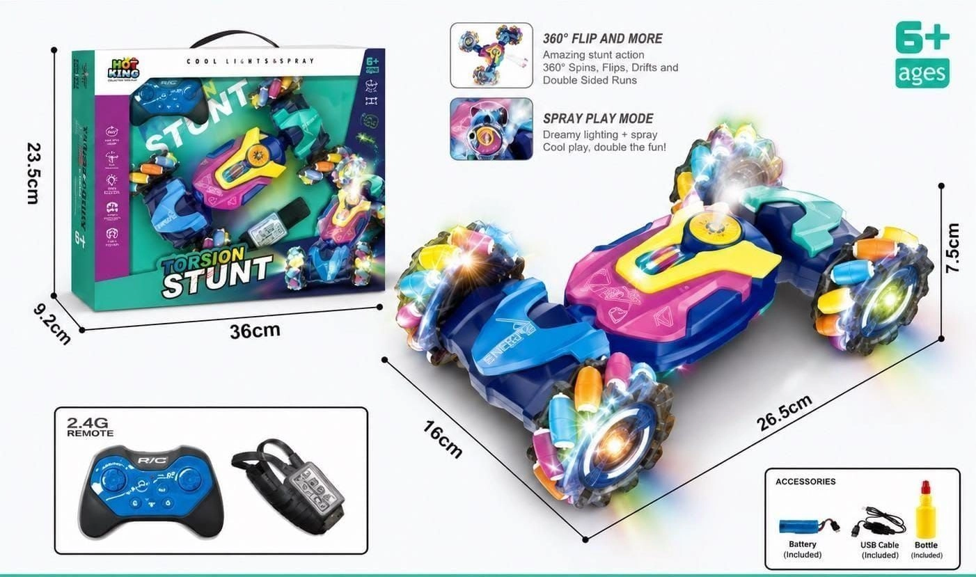 Torsion Stunt 2.4G RC Spray Car with Lights