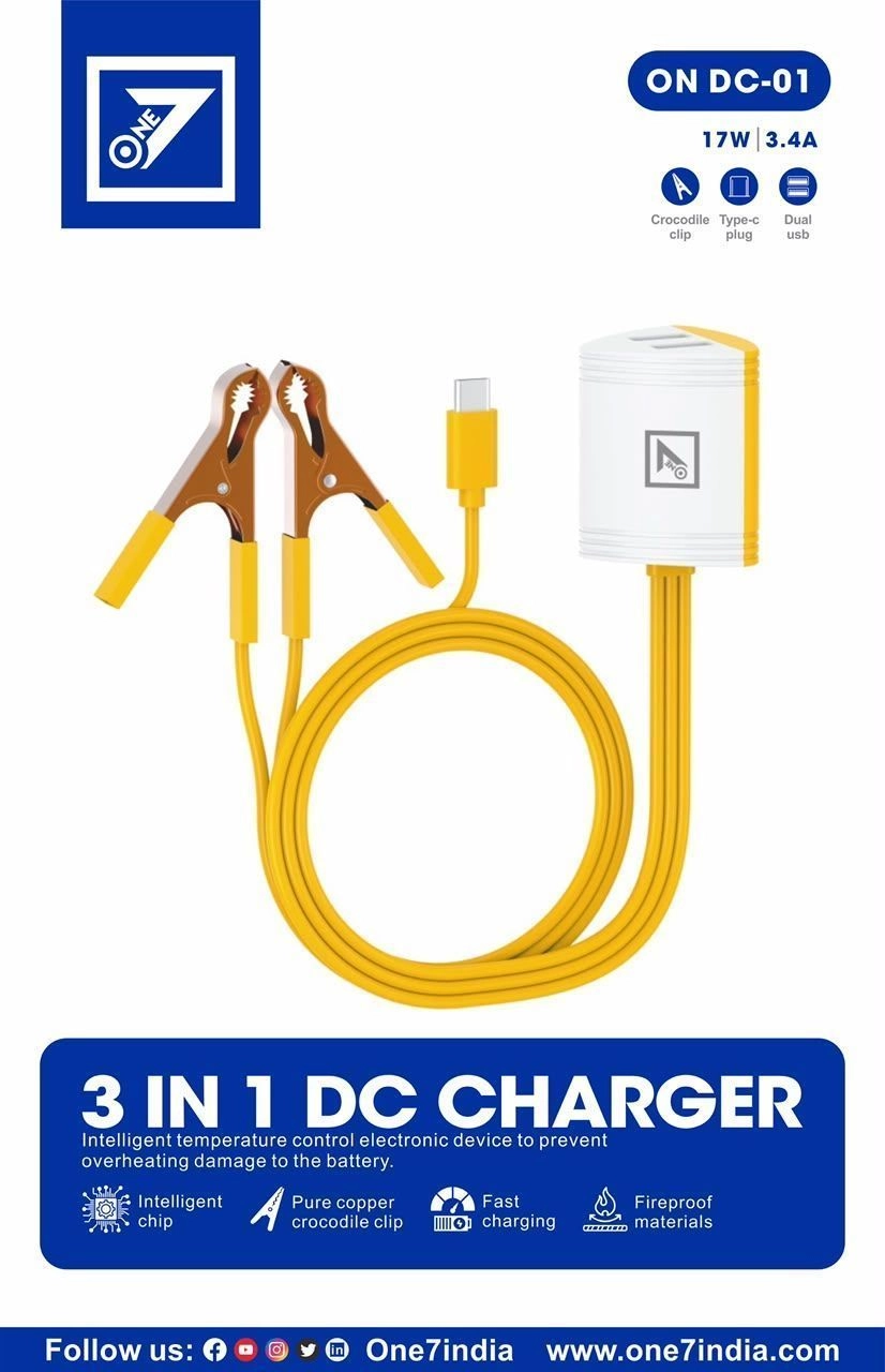 ONE7 ON DC-01 3 In 1 DC Charger 17W 3.4A