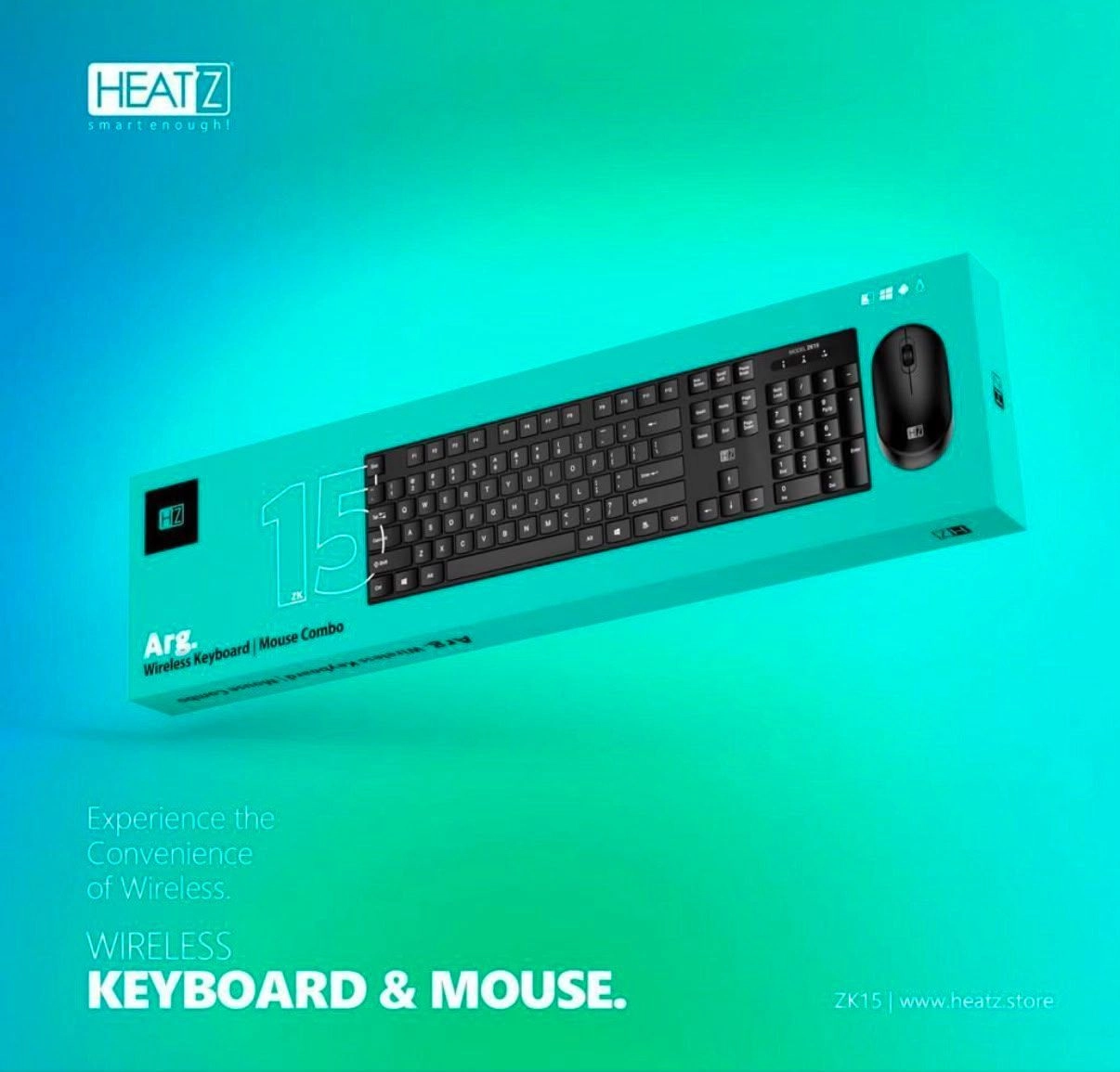 HEATZ ZK15 Wireless Keyboard & Mouse Combo